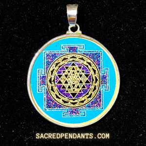 Sri Yantra Mandala - Sacred Geometry Gemstone Pendant
