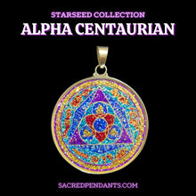 Load image into Gallery viewer, Alpha Centaurian Sacred Geometry Pendant in sterling silver, celestial necklace for spiritual expansion and unity