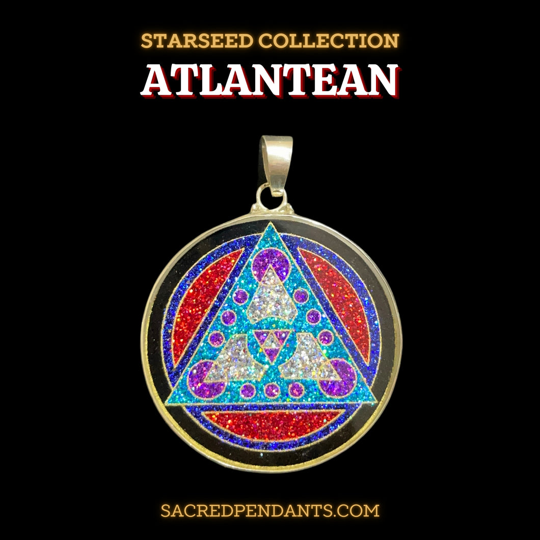 Atlantean Sacred Geometry Pendant in sterling silver, ancient wisdom and healing jewelry