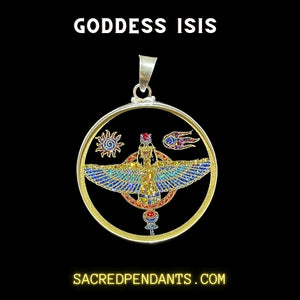 Goddess ISIS -Sterling Silver - Sacred Geometry Gemstone Pendant