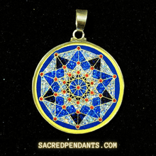 Load image into Gallery viewer, silver pendant sacred geometry art silver pendant necklace sterling silver pendants custom silver pendant 925 sterling silver pendants Handmade jewelry black tourmaline jewelry lapis lazuli necklace lapis lazuli jewelry malachite necklace malachite jewelry turquoise necklace turquoise pendant pendants for chains Sacred Geometry Gemstone Pendant Sterling Silver Crystals EMF protection