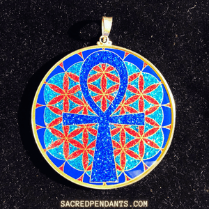 EXTRA LARGE - Ankh EXTRA in Flower of Life - Sacred Pendants