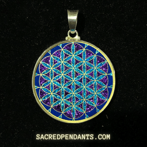 Flower of Life -Sacred Geometry Gemstone Pendant