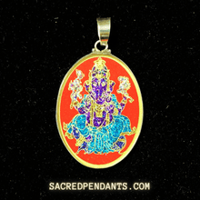 Load image into Gallery viewer, Ganesha - Sacred Geometry Gemstone Pendant