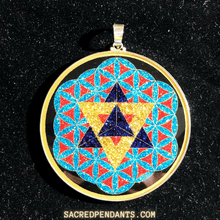 Load image into Gallery viewer, EXTRA LARGE - Merkaba in Flower of Life - Sacred Pendants