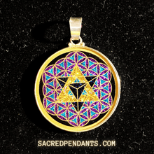 Load image into Gallery viewer, MerKaBa in Flower of Life - Sacred Geometry Gemstone Pendant
