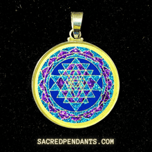 Load image into Gallery viewer, Sri Yantra - Sacred Geometry Gemstone Pendant