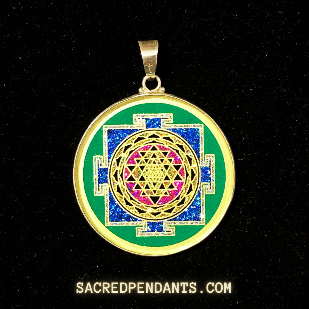 Sri Yantra Necklace, Mandala Jewelry, Talisman Pendant, Valentines