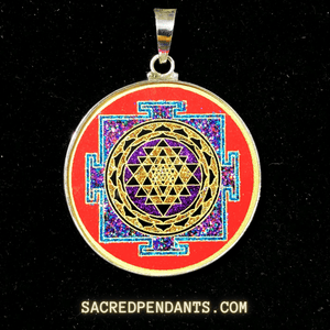 Sri Yantra Mandala - Sacred Geometry Gemstone Pendant