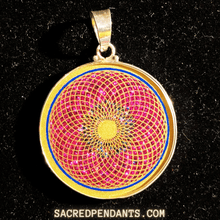 Load image into Gallery viewer, Sunflower - Sacred Geometry Gemstone Pendant
