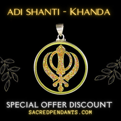 Khanda Sikh Symbol sacred geometry sterling silver pendant 
