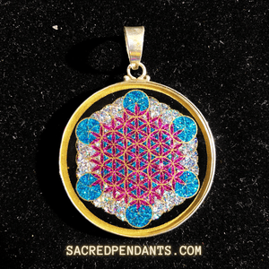 Fruit of Life -Sacred Geometry Gemstone Pendant