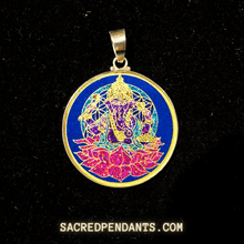 Load image into Gallery viewer, Lotus Ganesha -Sacred Geometry Gemstone Pendant