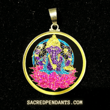 Load image into Gallery viewer, Lotus Ganesha -Sacred Geometry Gemstone Pendant