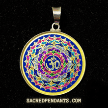 Load image into Gallery viewer, Om Sahasrara - Sacred Geometry Gemstone Pendant