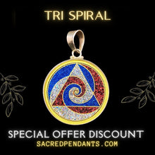 Load image into Gallery viewer, tri spiral sacred geometry sterling silver pendant
