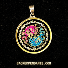 Load image into Gallery viewer, Yin Yang Double Dragon - Sacred Geometry Gemstone Pendant